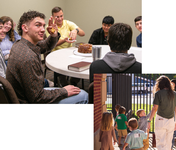 Children and young adults enjoying learning and fellowship at Coggin Church Groups
