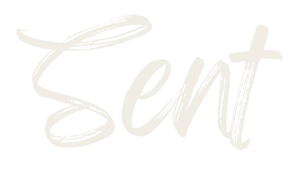 Light version of the “Sent” logo for Coggin Church’s 2025 Christmas theme